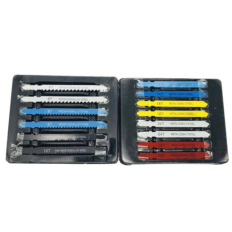 14PCS T-Shank Metal Steel Jigsaw Blade Set Fitting for Wood