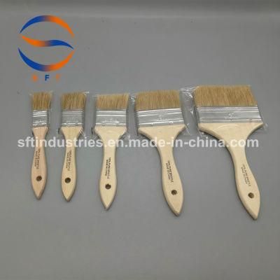 Thin Wooden Handle Pure Pig Hair Bristle Brushes for FRP
