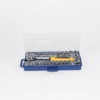 Drive Socket Set with 72 Tooth Reversible Ratchet