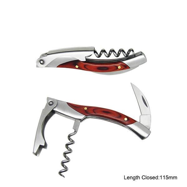 Promotional 2 Step Waiter′ S Corkscrew Opener with Wooden Handle