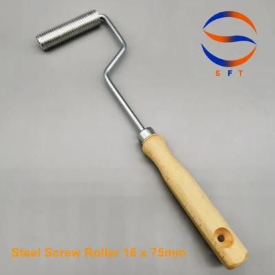 16mm X 75mm Steel Screw Roller with Wooden Handle for FRP