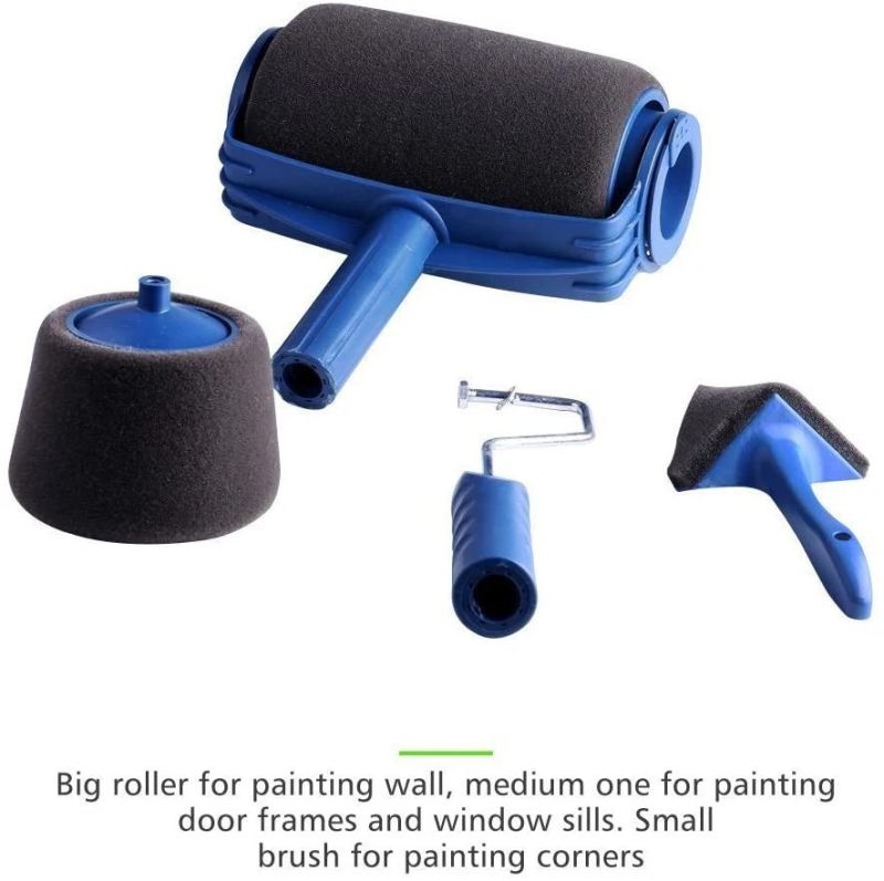 3 Extension Poles, Printing Brush Tray, Handle Flocked Edger Room for Walls and Ceiling