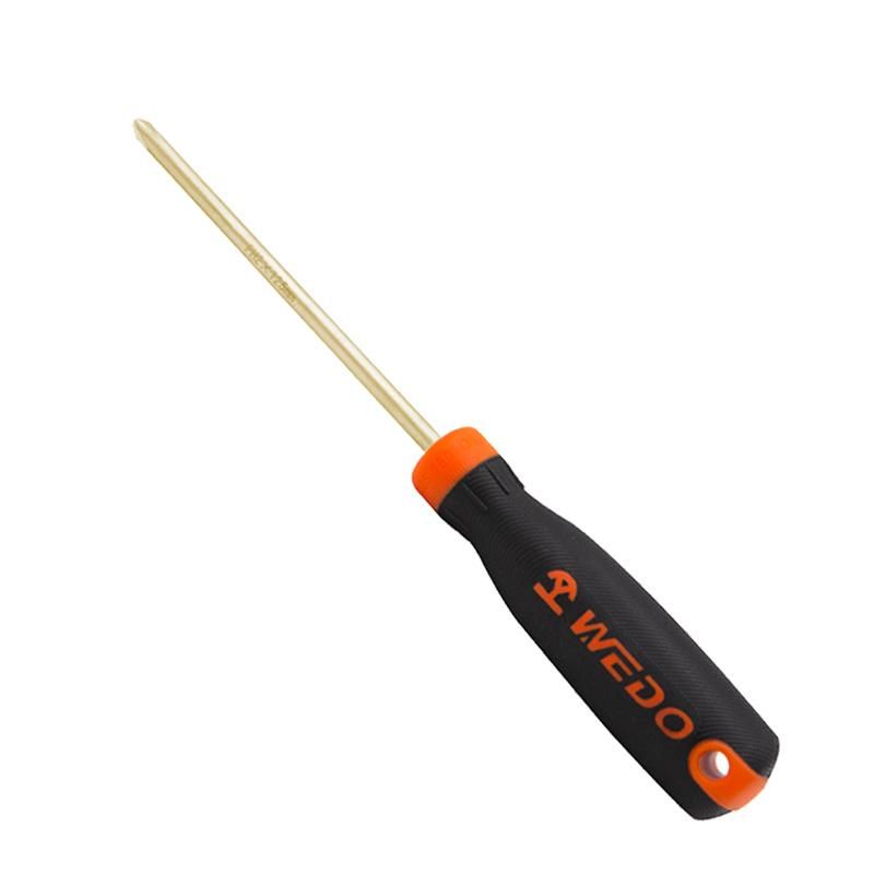 WEDO Non-Sparking Screwdriver Aluminium Bronze Phillips/Cross Screwdriver Double Color Anti-Slip Handle