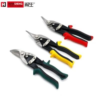 10&quot;, Professional Aviation Snips, Hand Tools, Hardware Tool, Made of = Cr-V, Cr-Mo, Matt Finish, Nickel Plated, TPR Handle, Right and Left, Heavy Duty