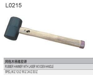 Rubber Hammer with Laser Wooden Handle L0215