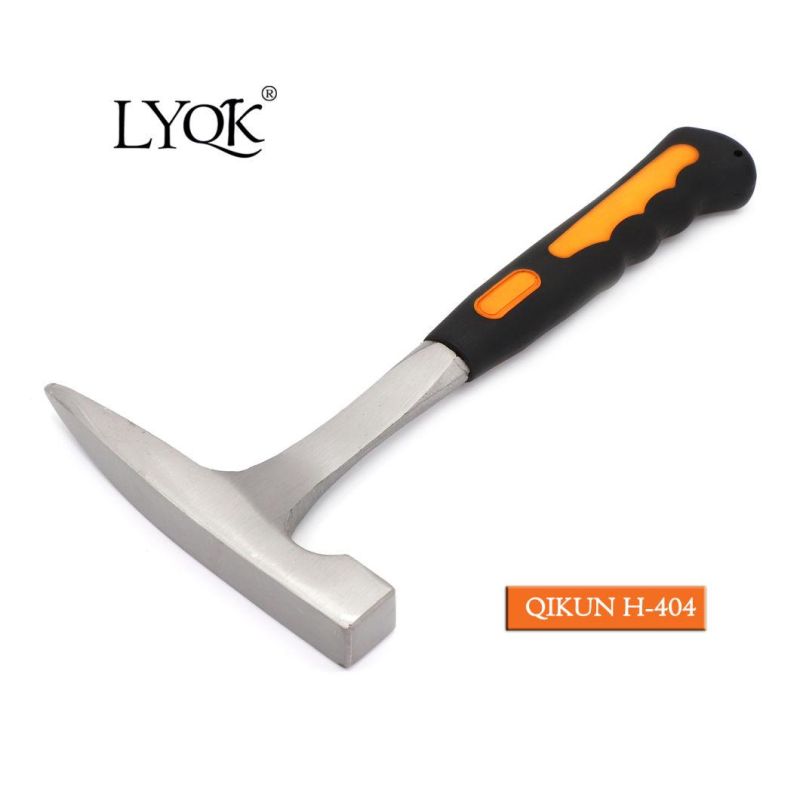 H-404 Construction Hardware Hand Tools Fiberglass Rubber Handle German Type Bricklayer Mason Hammer