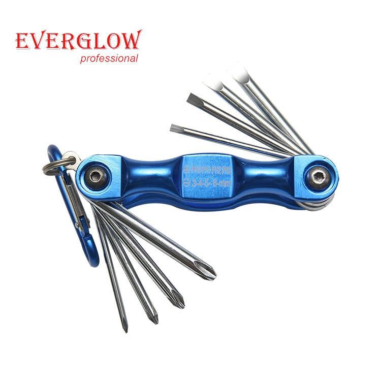 Manufactured Metric Hexagon Steel Portable Folding Color Mini Allen Hex Key Set