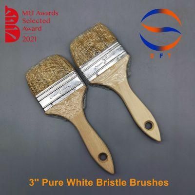 3&prime;&prime; Wooden Handle Pure White Bristle Brushes for FRP Defoaming
