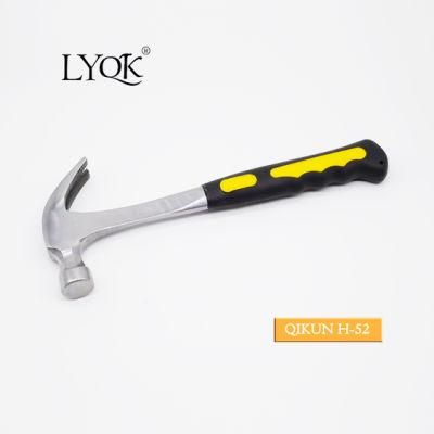 H-52 Construction Hardware Hand Tools Plastic Coated Handle German Type Claw Hammer