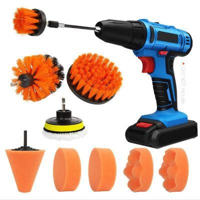Electric Drill Cleaning Brush 9-Piece Set Conical Polishing Waxing Sponge Automobile Tire Gap Cleaning Electric Drill Brush