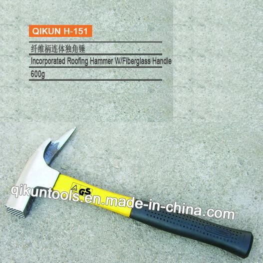H-147 Construction Hardware Hand Tools American Type Claw Hammer with Green Fiberglass Handle