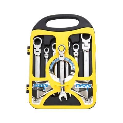 Wrench Set 7PCS 8mm-19mm Kit Flexible Type Ratchet Wrench Tools Set