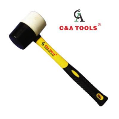Black and White Two Color Rubber Mallet Hammer with PVC/TPR Handle