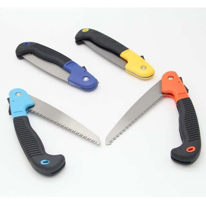 Colorful Plastic Handle Manganese Steel Blade Gardening Pruning Saws for Tough Branches