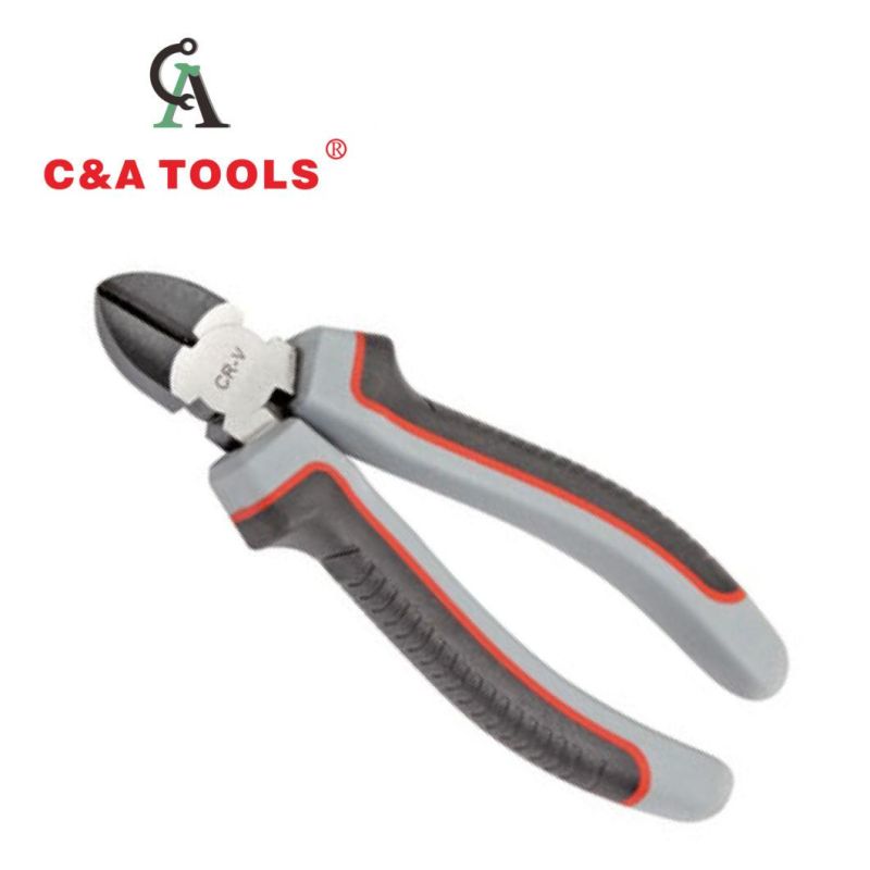 German Type Diagonal Cutting Pliers with Three Color Handle
