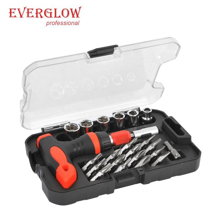 23PC T-Handle Ratchet Screwdriver Set