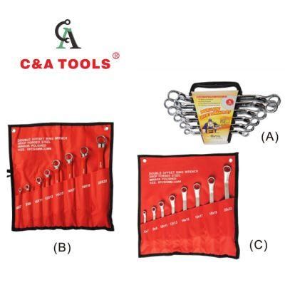 Carbon Steel Double Offset Ring Wrench Set