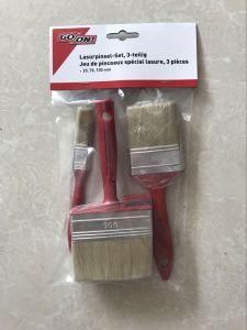 White Bristle Paint Brush Set with Wooden Handle