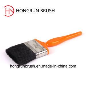 Black Hair Brush with Nature Wooden Handle and Filament for Paint