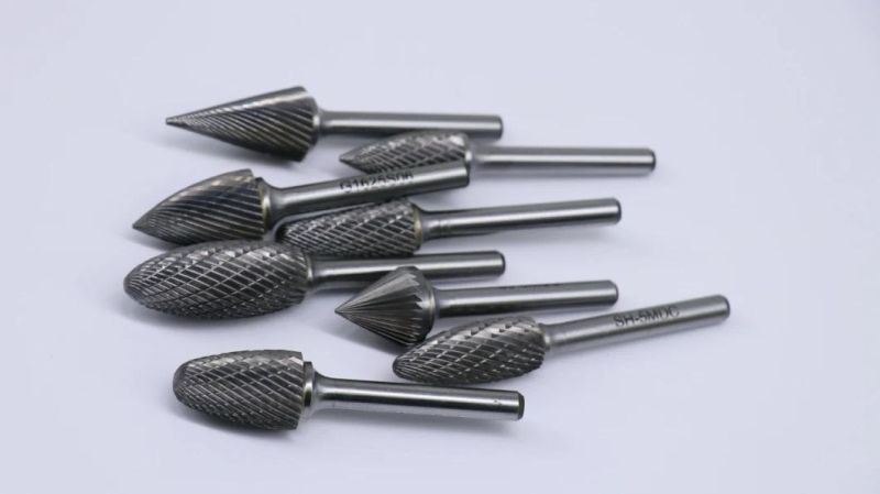 Solid Carbide Rotary Burrs with machine ground cutting flutes