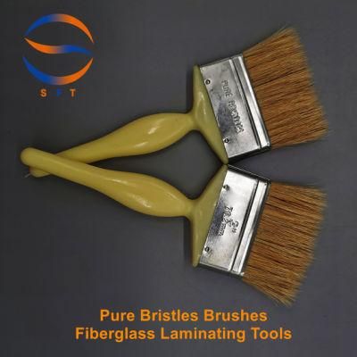 OEM Solvent Resistant White Bristle FRP Laminating Brushes Factory