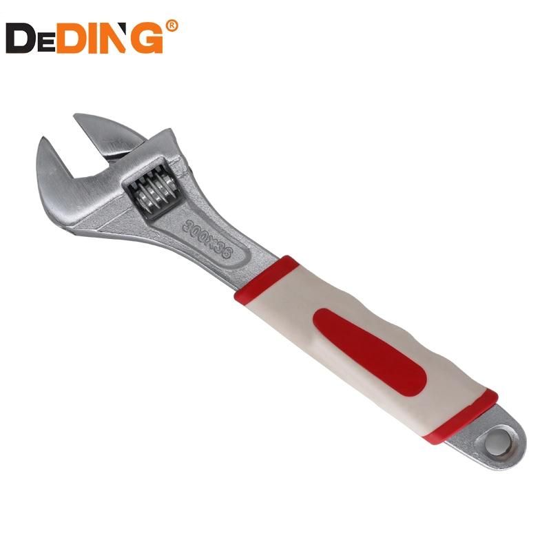 PVC Handle Thread Steel Chrome Plated Adjustable Spanner