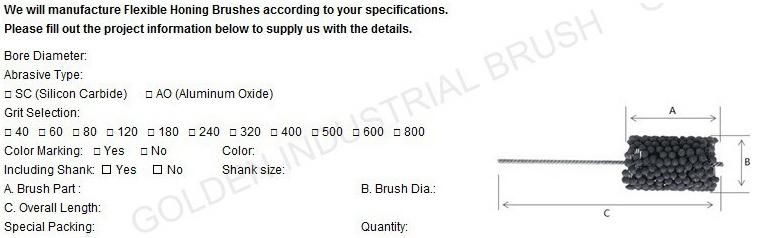 Cross Hone Deburring Brush Diameter 64.0 mm, Cylinder Deburring Brush, Boron Carbide Brush
