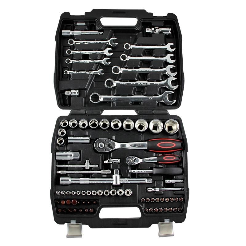 82 PCS 1/4′′ 1/2′′ Dr. Cr-V Hand Tools Socket Set