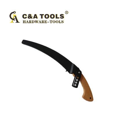 Curved Blade Pruning Saw with Wooden Handle