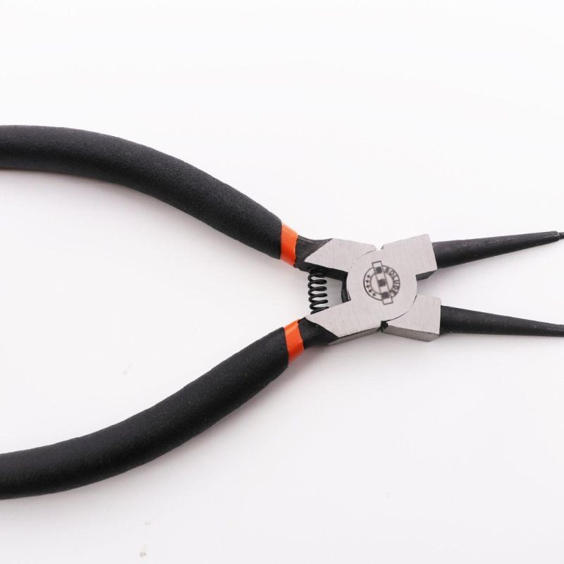 6 Inch Screw-Thread Steel Durable Sharp-Nose Pliers with Black Handle