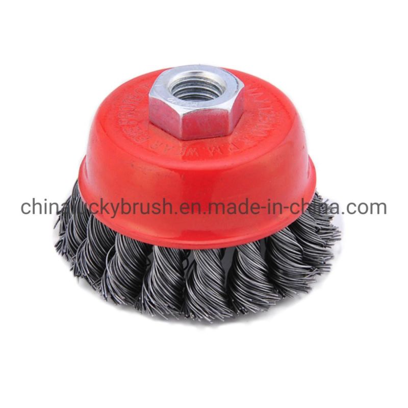 Hardware Tools Knotted Cup Brush Steel Wire Circular Wheel Brush for Grinding Machine /Wheel for Angle Grinder (YY-335)