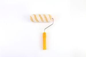 2020 Comfortable Orange Stripes Polyester Fiber Roller Orange Plastic Handle Paint Roller Brush