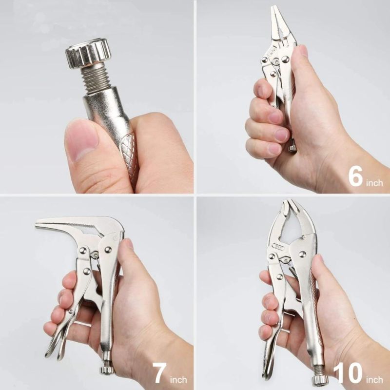 Locking Plier Set with Bag-15PCS, Long Nose, Pinch off, Offset, Curved Jaw Locking Plier