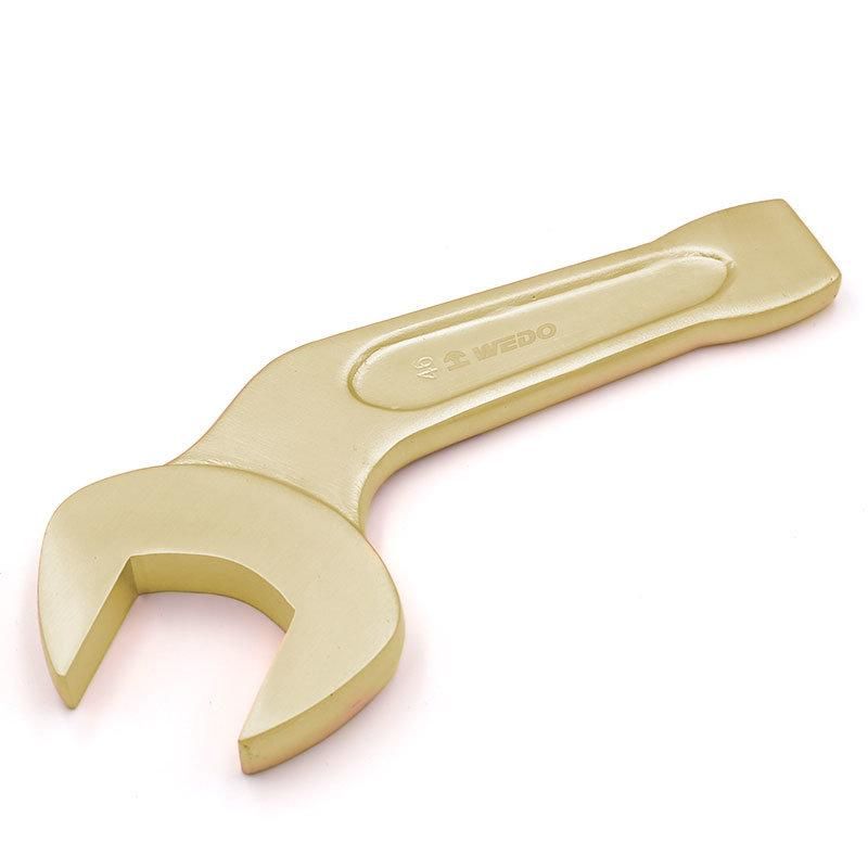 WEDO Aluminum Bronze Wrench Non-Sparking 45 Degree Bent Striking/Slogging Open Spanner