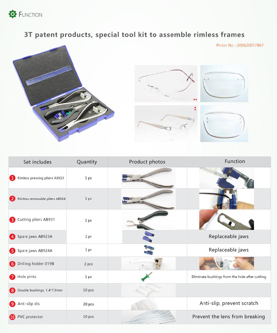 Eyewear Tool-Silhouette Pliers Set (horizongtally)