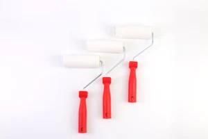 2020 Comfortable White Polyester Fiber Roller Red Plastic Handle Paint Roller Brush
