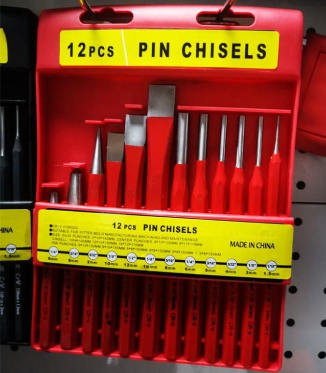 12PCS Cold Pin&Punch Set in a Plastic Shelf (PC-1)