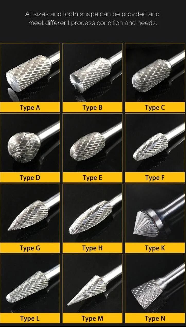 8PCS Shank Dia Burr Carbide File Die Grinder Bits Tungsten Carbide Rotary Burrs Set