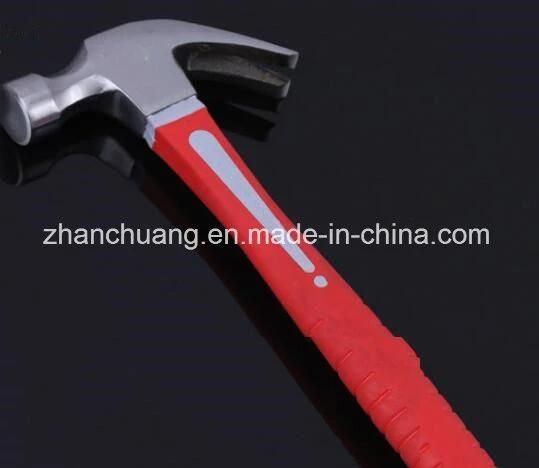 High Carbon Steel Color Fiberglass Handle Claw Hammer with TUV