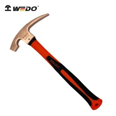 WEDO Non-Sparking Hammer Beryllium Copper Bricklayers Hammer Fiberglass Handle