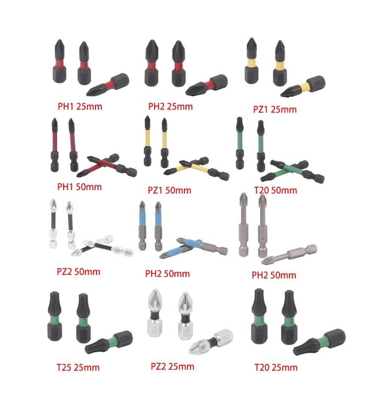 Wide Application S2 Pz1 25mm Impact Screwdriver Bits