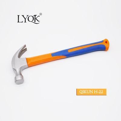 H-22 Construction Hardware Hand Tools Plastic Coated Hard Wood Handle Claw Hammer