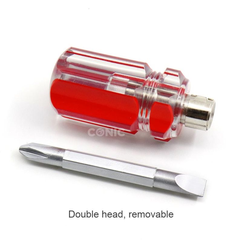 2-Way Stubby Screwdriver with Cr-V Steel and Line Color Handle