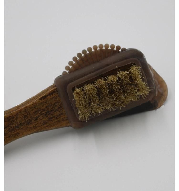 Wooden Handle Multi-Side Bristle Fur Care Shoe Brush