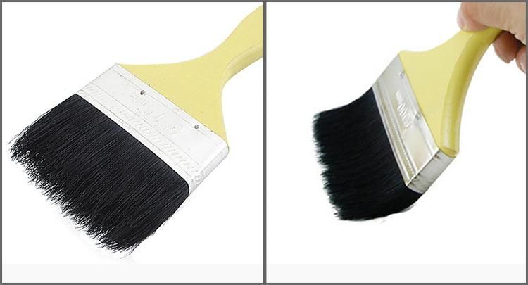 Wooden Handle Black Bristle Soft Painting Brush