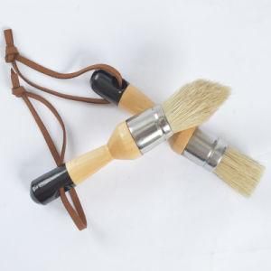 Chalk Paint Brush Soft Bristle Brush Round Wooden Handle Brushes Set