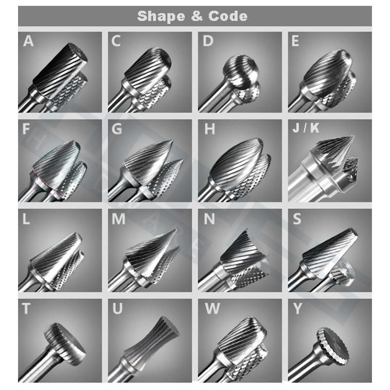 20PCS 3mm Solid Carbide Burr Rotary File Set with Single Double Cut Tooth Grinding Bits Kit