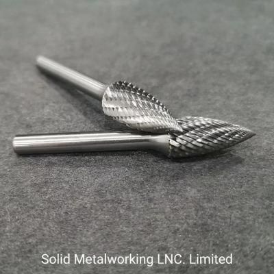 Full line of carbide burrs with machine grounded tooth