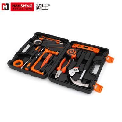 Household Set Tools, Plastic Toolbox, Combination, Set, Gift Tools, Made of Carbon Steel, CRV, Polish, Pliers, Wrench, Wire Clamp, Hammer, Snips, 12 Set