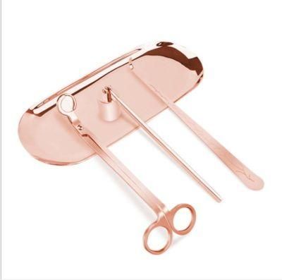 Candle Accessories Tool Set Wick Trimmer/Dipper/Snuffer/Lighter/Tray Metal for Candle Lovers